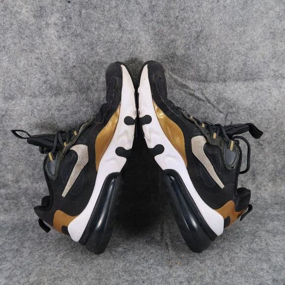 Nike Shoes Kids 4Y Sneakers Air Max 270 React Black Gold Athletic Sport Trainers - Picture 9 of 15